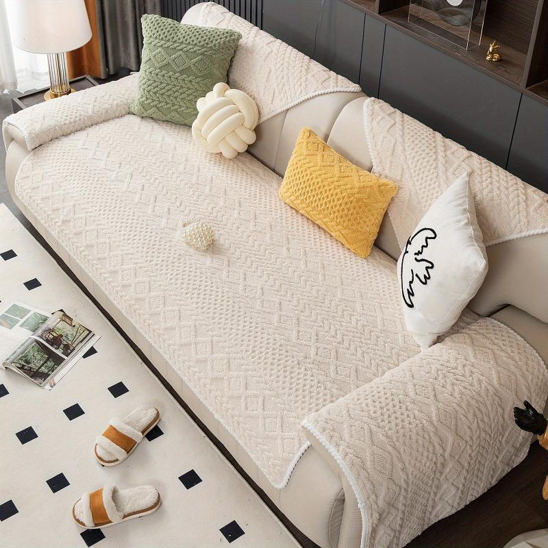 1PC Shu cotton velvet sofa cushion plush sofa cover cloth simple and fashionable four-season universal seat cushion non-slip cover towel cover cloth