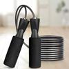 Skipping Rope Length Adjust Foam Handle Prevent Slip Steel Wire Exercise Speed Rope for Outdoor Black