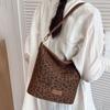 Casual Leopard Print Bucket Shoulder Bag Women Versatile Single Shoulder Underarm Bag Luxury High-end Commuting Crossbody Bags