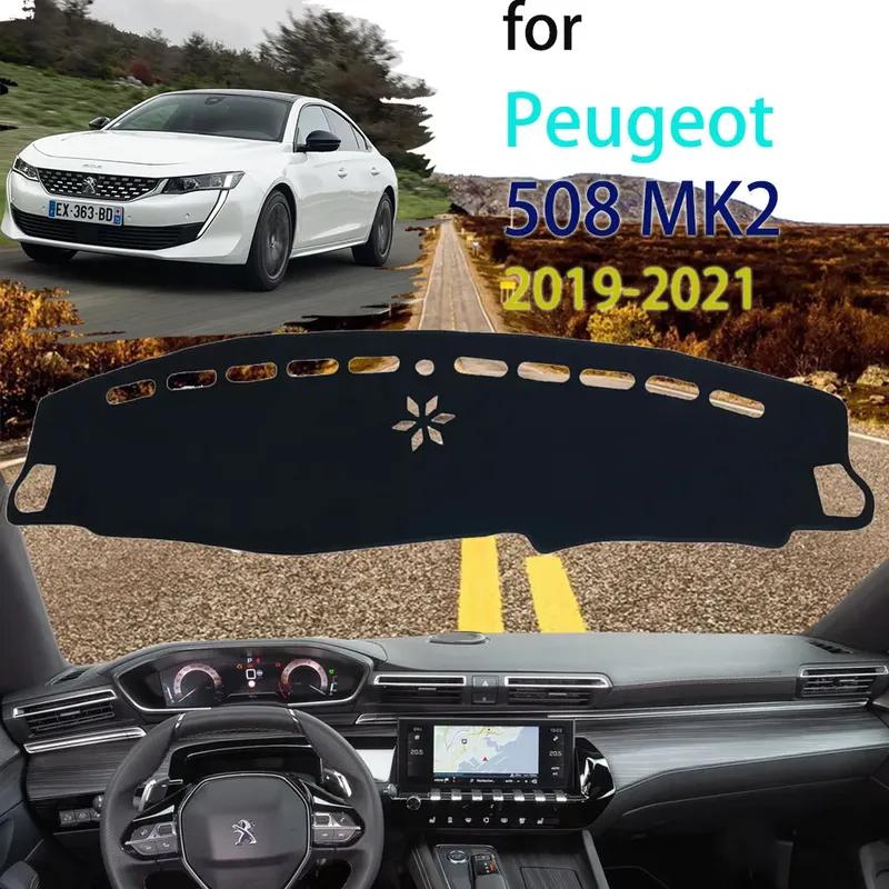 Car Dashboard Center Control Cover Mat  Sun Visor Parasol Pad Sunshield Cushion Dashmat Cape for Peugeot 508 MK2