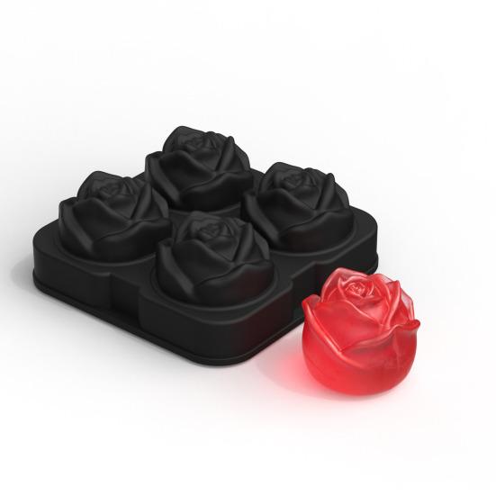 Silicone Ice Cube Mold Tray 3D Rose Flower Shape Ice Chocolate Pudding Candy Mold Non-Stick Food Grade Beverage Mold