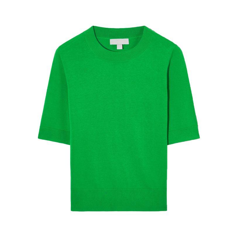 CS Spring/Summer New Women's Clothing French Commute Style Standard Edition Round Neck All-Matching Knitting T-shirt Tops 1069400