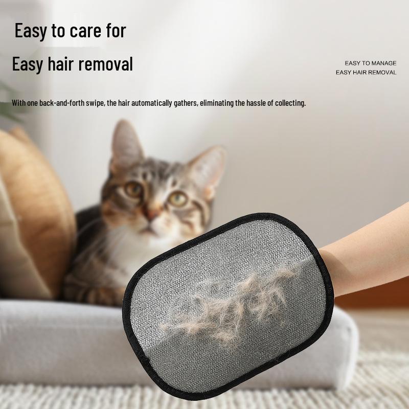 Double-Sided Pet Hair Removal Glove - Static Bristles & Lint Adhesive Brush for Cat, Dog, Carpet & Sofa
