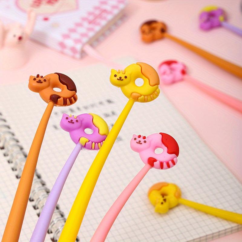 48pcs 0.5mm Cartoon Kitten Donut Shaking Neutral Pen Cute Sway Pen Gift Pen Creative Stationery Back To School Season