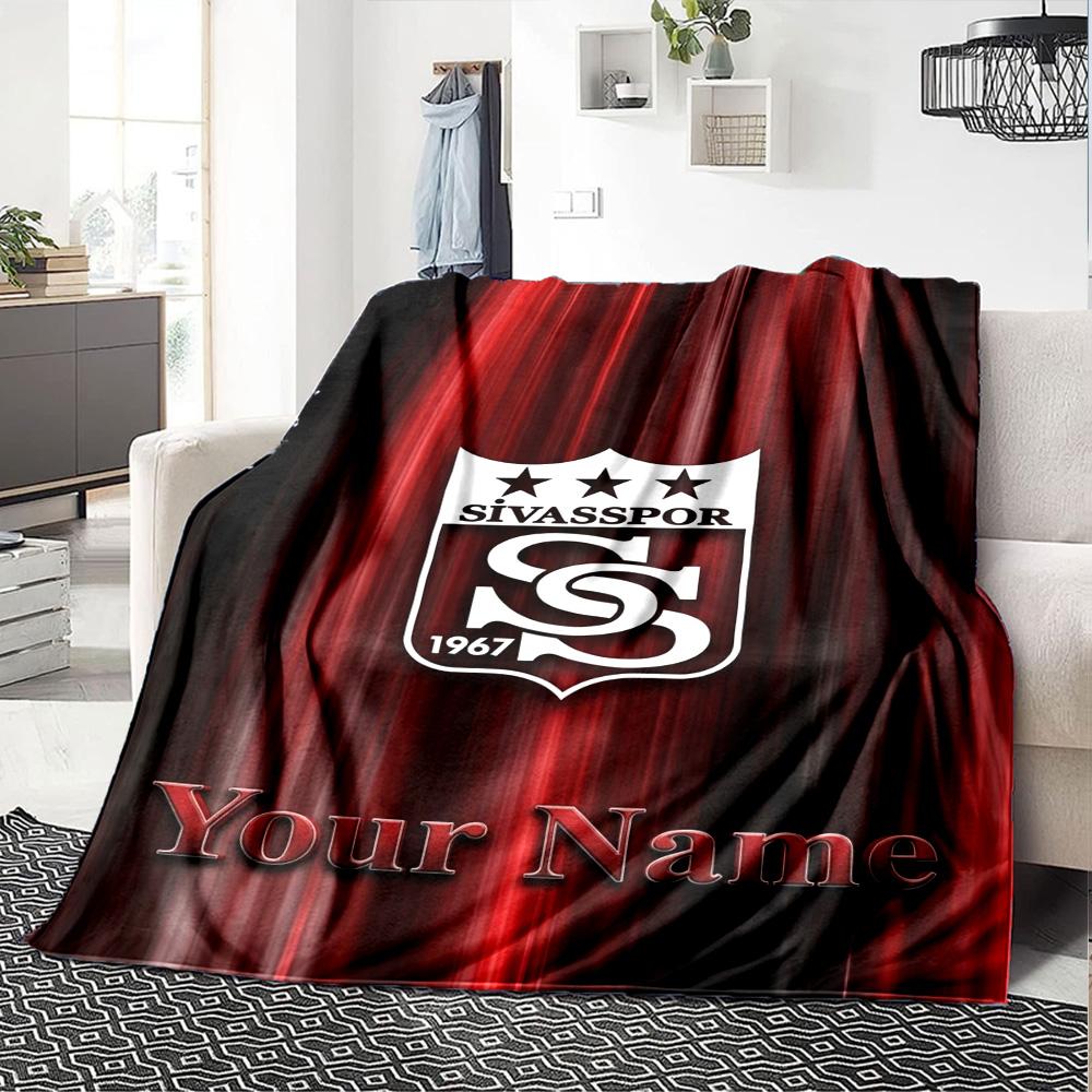 Name Custom Sivasspor Print Flannel Blanket High Quality Warm Comfortable Cover for All Seasons Perfect for Gifts Home Decor