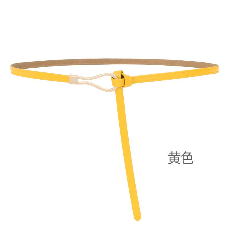 Four Seasons Available New Women'S Leather Thin Belt With No Hole Design Decorative Belt Waist Seal Dress Versatile Two Layer Leather Belt