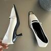 Fashion New Designer Women Pumps Metal Square Toe Sexy Thin High Heels Fashion Belt Buckle Elegant Office Shoes for Women Mary Jane Shoe