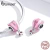 BAMOER 925 Sterling Silver Pink Animal Hot Ballon Murano Bead Pendant Charm Fit Original Bracelet