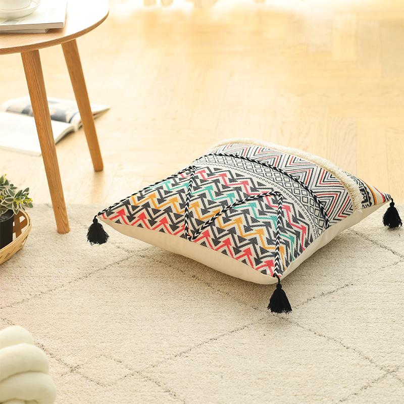 Cotton and Linen Pillow B&B Living Room Sofa Nap Cushion Bay Window Bedside Car Decorative Waist Pillow Case