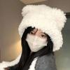 Soft Ear Protection Hat Korean Style Cute Cat Ear Hat Versatile Plush Pullover Hats  Girls
