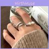 Luxurious Vintage Twist Pearl Ring For Women With Adjustable Open Design And Geometric Style