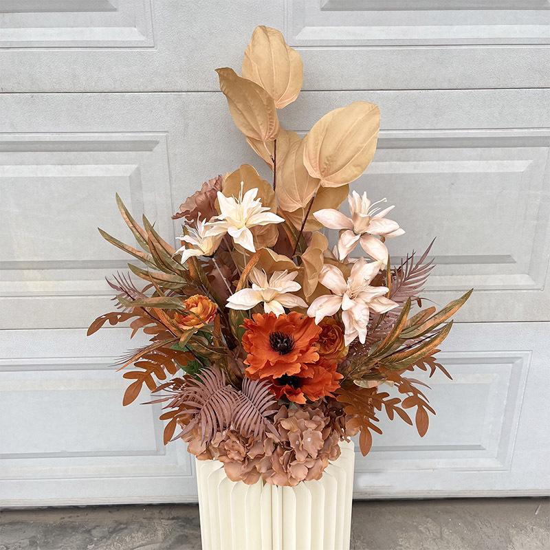 Complete Wedding & Banquet Artificial Flower Set: Ground Rows & Table Decor