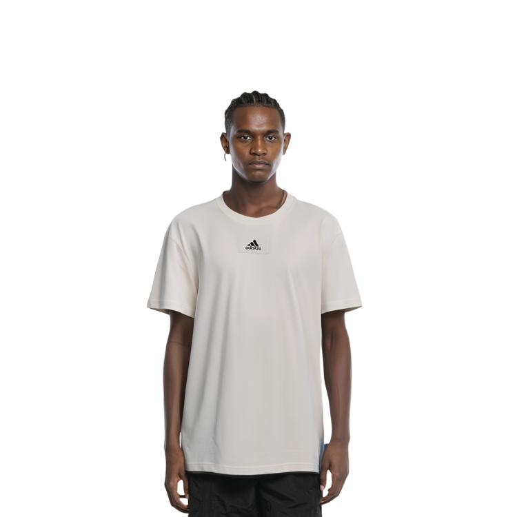 adidas T Shirts Men's Beige Crew Neck Moderate Straight Fit HE4368