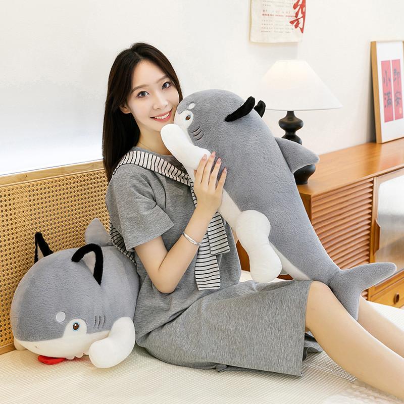 Creative Shark Dog Plush Toy With Soft Pp Cotton Filling For Kids Sleep Pillow Gift