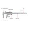 Vernier Caliper High Carbon Steel Measuring Tool 150 Mm Metric for Inside Outside Depth Length Height and Thickness