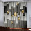 Elegant Room Curtain 2Pcs 3D Digital Printed Creative Orb Print Curtain Living Room Curtains Grommet Top Curtains Living Room
