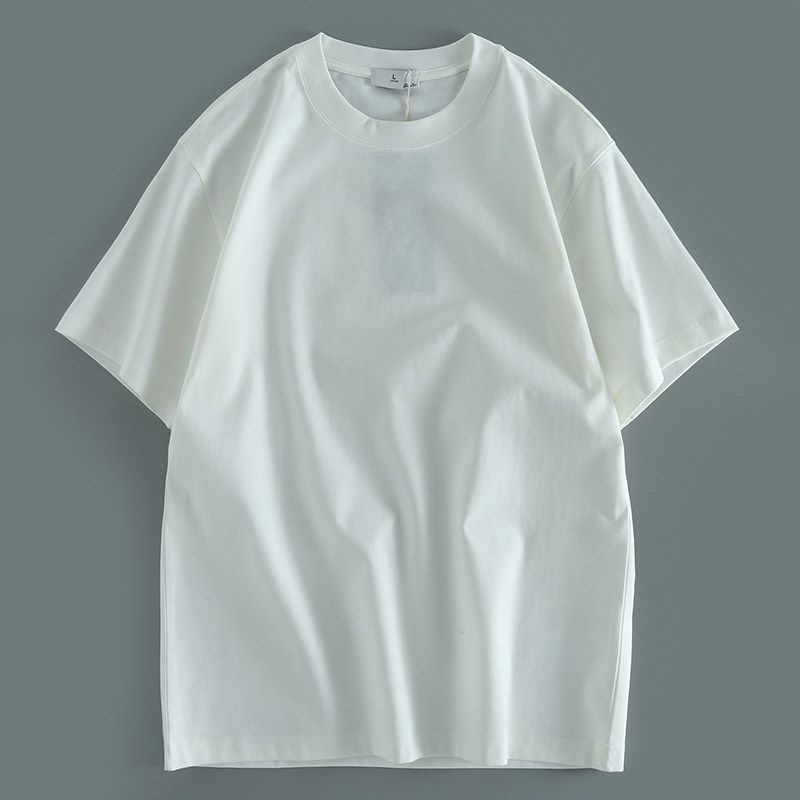 Export Export Tail Single Short Sleeve Men's Summer Loose Fashion Brand Pure Cotton Half Sleeve Shirt Men's Tail Goods Pure Color T-shirt Cut Label