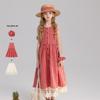 Zhi Mu Girls' Plaid Sleeveless 2-Piece Dress Set