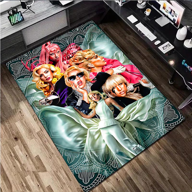 Tappeto Lady Gaga - Tappeto per la casa Tappeto decorativo per ufficio Per soggiorno Camera da letto Zerbino Tappeto da pavimento Tappeto per area sedia da computer