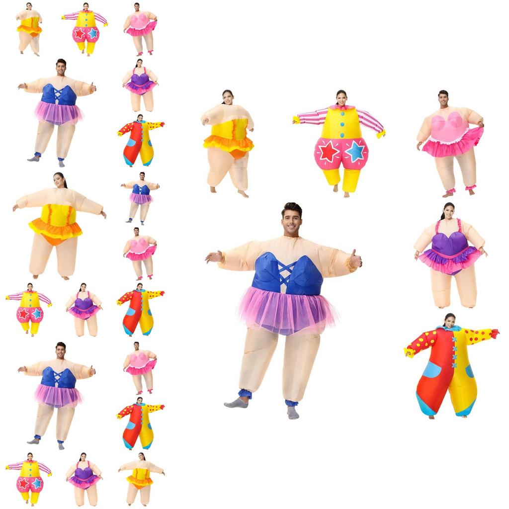 Colorful Adult Inflatable Clown Costume For Festive Occasions And Halloween Parties