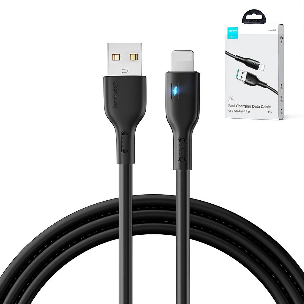 iPhone Cable with LED Indicator USB - Lightning 2.4A 2m Black