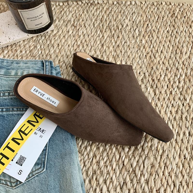 

Мода SUOJIALUN Осень Новый Бренд Женские Тапочки Мода Круглый Носок Слипоны Женские Элегантные Слипоны Мюли Обувь Мягкий Плоский Каблук Шлепанцы Обувь 39 коричневый