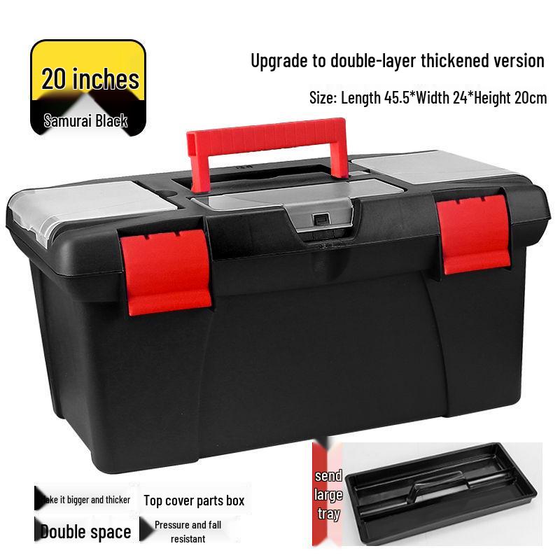 Heavy-Duty Multifunctional Tool and Storage Box for Home, Portable Plastic Organizer for Vehicle and Electrician Repairs
