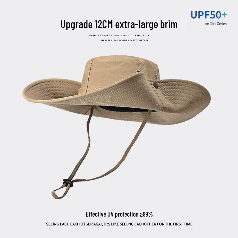 UV Protection Denim Sun Hat - Unisex Outdoor Hiking & Fishing Bucket Hat with Large Brim.