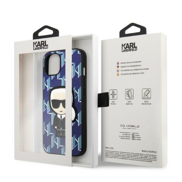 Karl Lagerfeld KLHCP13SPMNIKBL iPhone 13 mini 5.4" hardcase blue/blue Monogram Ikonik Patch