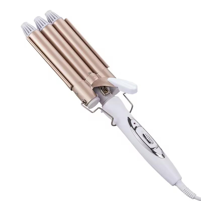 

Портативные 3-цилиндровые бигуди для глубокой завивки волос Инструменты для укладки Электрический утюжок Керамические профессиональные бигуди для волос us белый