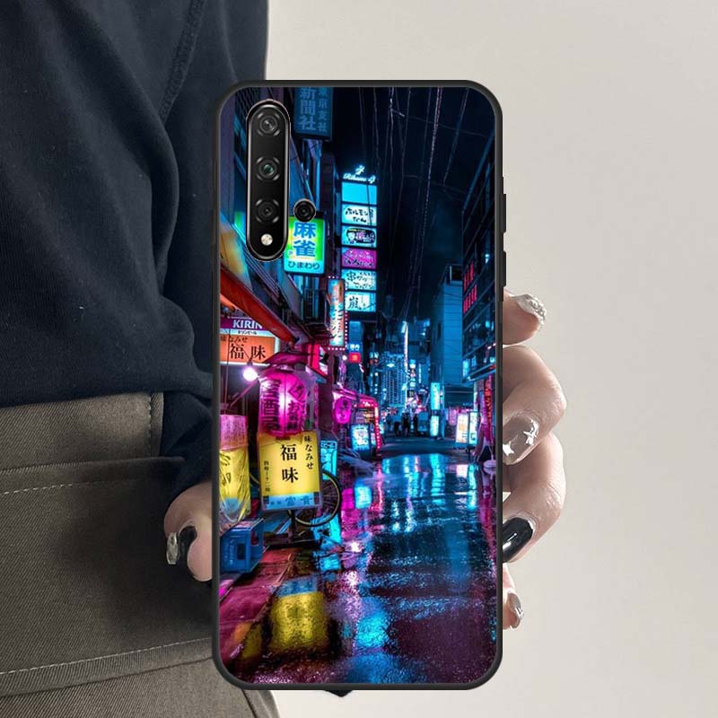 Japanese Night City Aesthetic For Huawei Nova 12i 11i 8i 12s 9 10 SE Y91 Y90 Y60 Y70 Y72 Y61 P20 P40 P30 Lite P60 Pro Case