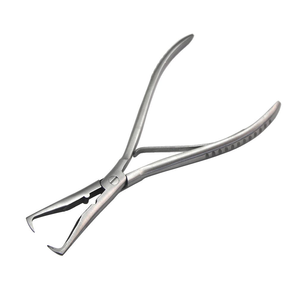 1 PC 7 Inch 2 In 1 Silver Stainless Steel Clamp Hair Extension Plier with Grooves Keratin Hair Extensions Removal Tools