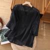 Women S Loose Cotton Embroidered Five Quarter Sleeve Summer Shirt For Middle Aged Moms