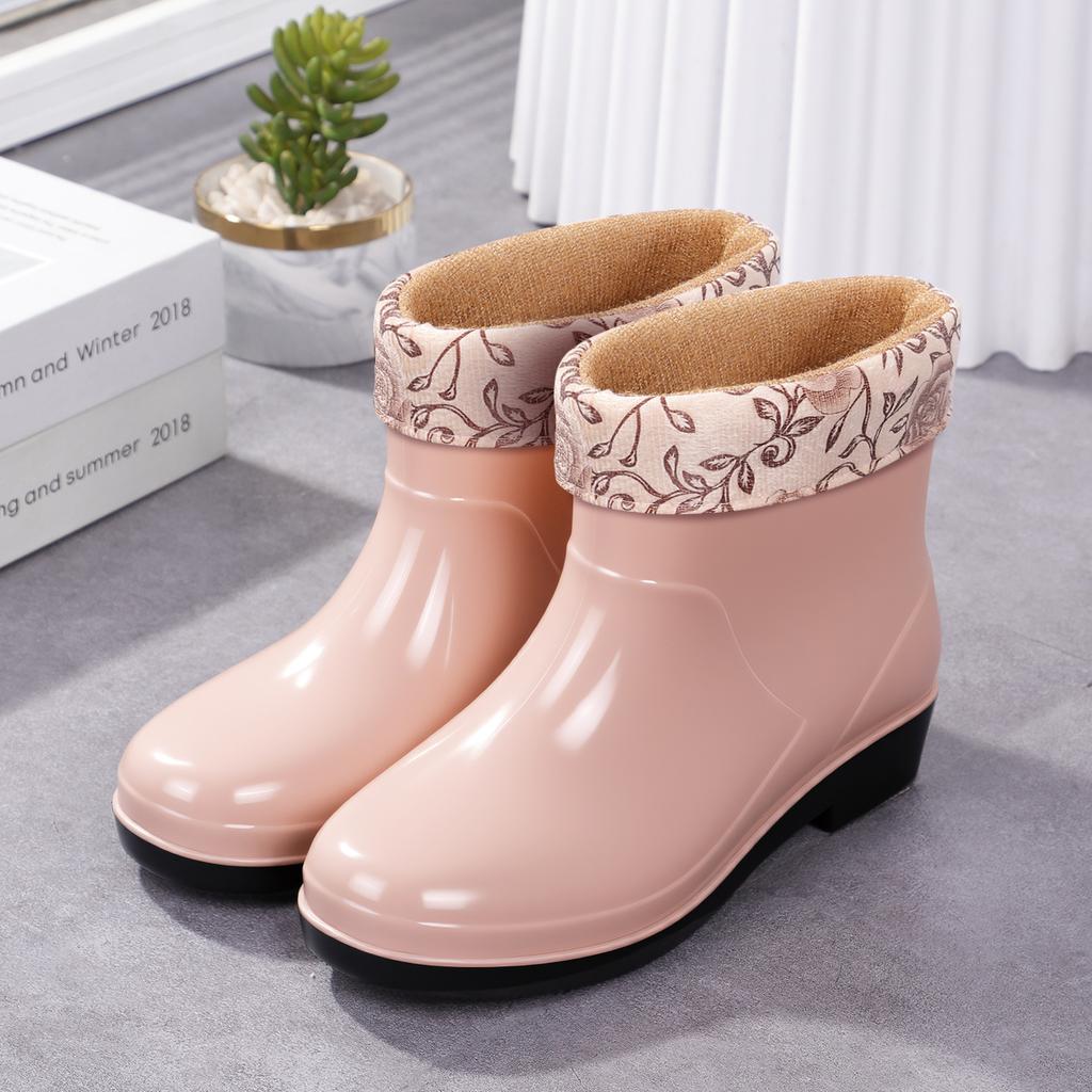 Four Seasons Short Rain Boots Women's Non-slip, Rubber Shoes Low Rain Shoes Women's
