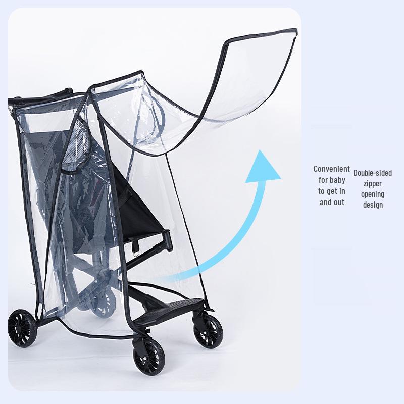 Little Tiger Stroller Rain Cover Windshield - Warm, Dustproof, and Weather-Resistant T18.