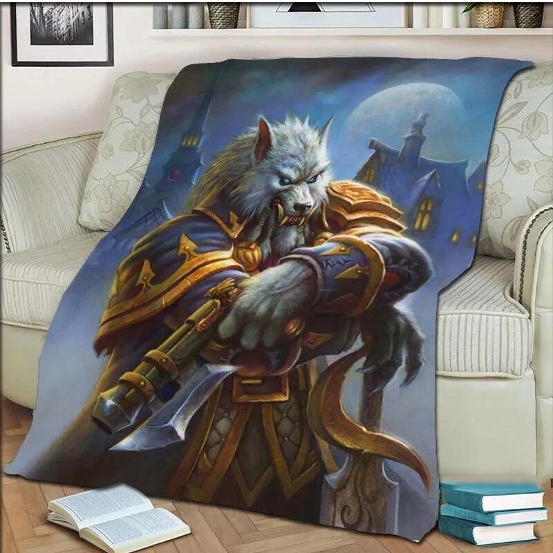 Game Hearthstone 3D tištěná umělecká fleecová přikrývka do postele Turistika Piknik Hrubá přikrývka přes postel Fleecová přikrývka