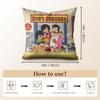 Anime B-Bobs B-Burgers Cushion Cover Natural Linen Organic Fabric Double-Sided Printing Sofa Home Decor Gift Pillow Case