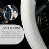 1PC Universal Round D-Shaped 32cm Wheels Comfort Grip Silicone Car Steering Wheel Cover All Seasons Non-Slip Sweat-Absorbent