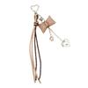 Trendy Korean Inspired Leather Tassels Bows Hanging Ornament Phone Charm Bag Accessories Key Holder for Stylish Women