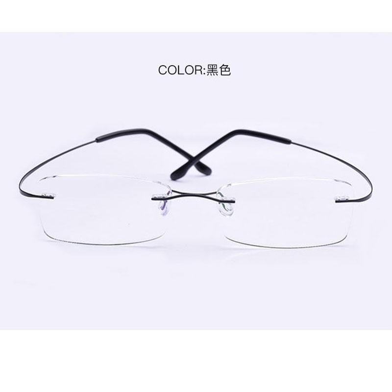 Men Ultralight Rimless Optical Glasses Frame Flexible Titanium Rectangle Glasses Diopter Prescription Myopia Presbyopia Eyewear