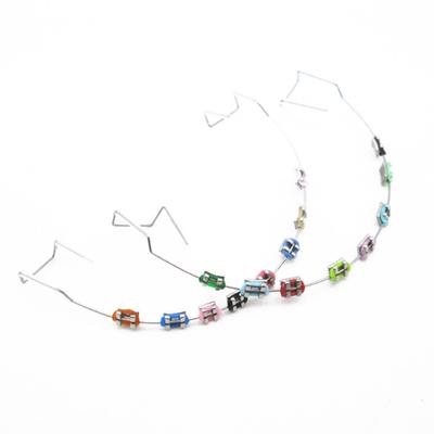 1 par de Decoraciones Temporales Coloridas para Dientes con Alambres Falsos Brackets Falsos Ligaduras Ortodónticas Decoraciones Dentales Brackets