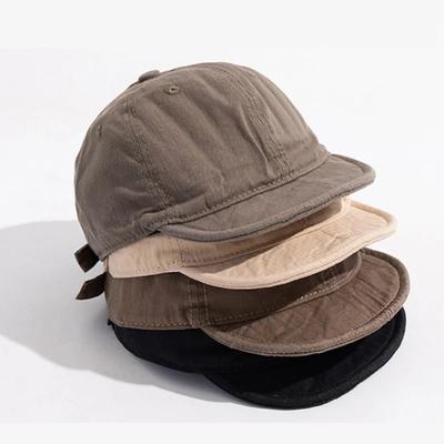 New Unisex Retro Washed Short Brim Baseball Cap, Adjustable Snapback Hip Hop Sunscreen Design, For Men Women Outdoor Daily Wear