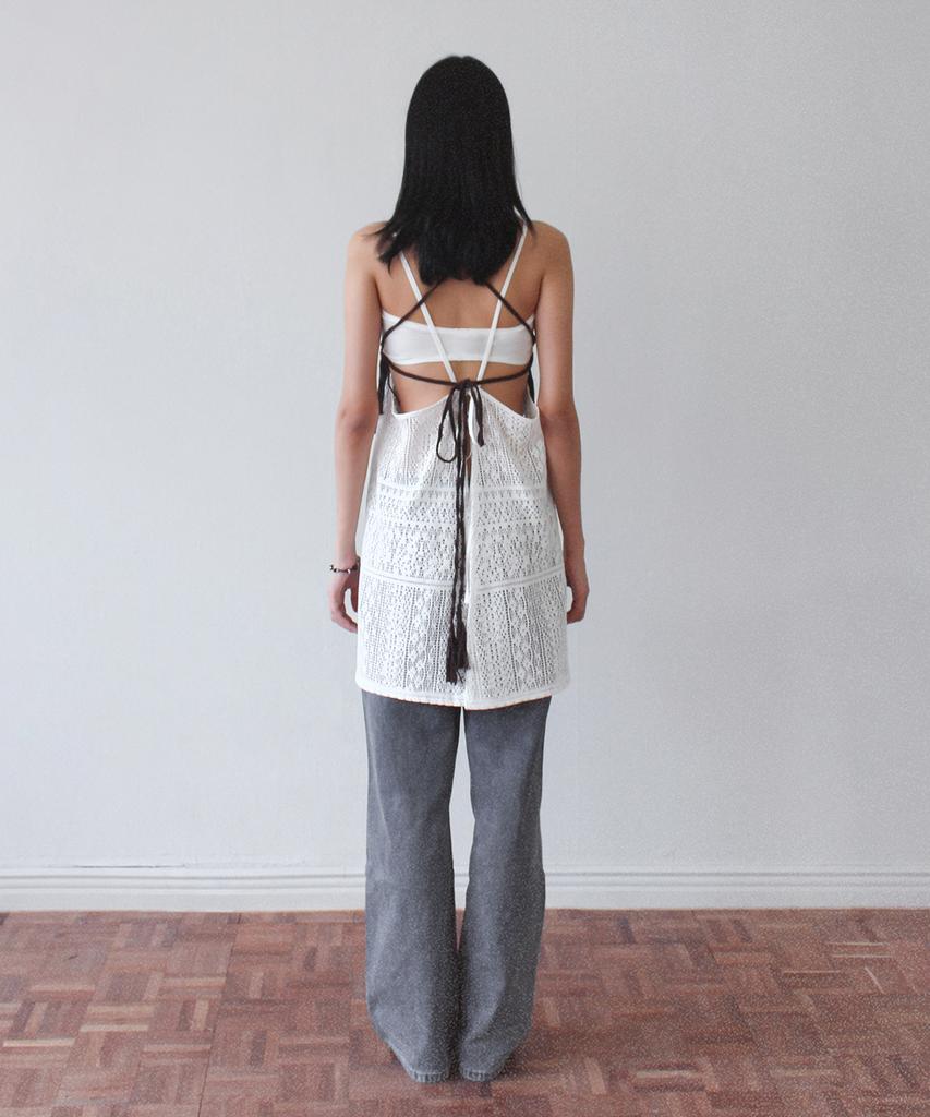 RUBATI Marrakech Crochet Lace Apron Dress_White