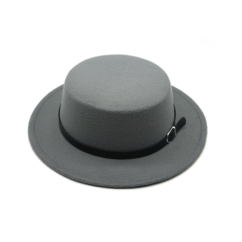 Ny Filthatt Herre Fedora-hatter med Belte Dame Vintage Trilby-luer Ull Fedora Varm Jazzhatt Chapeau Femme filt Panamahatt