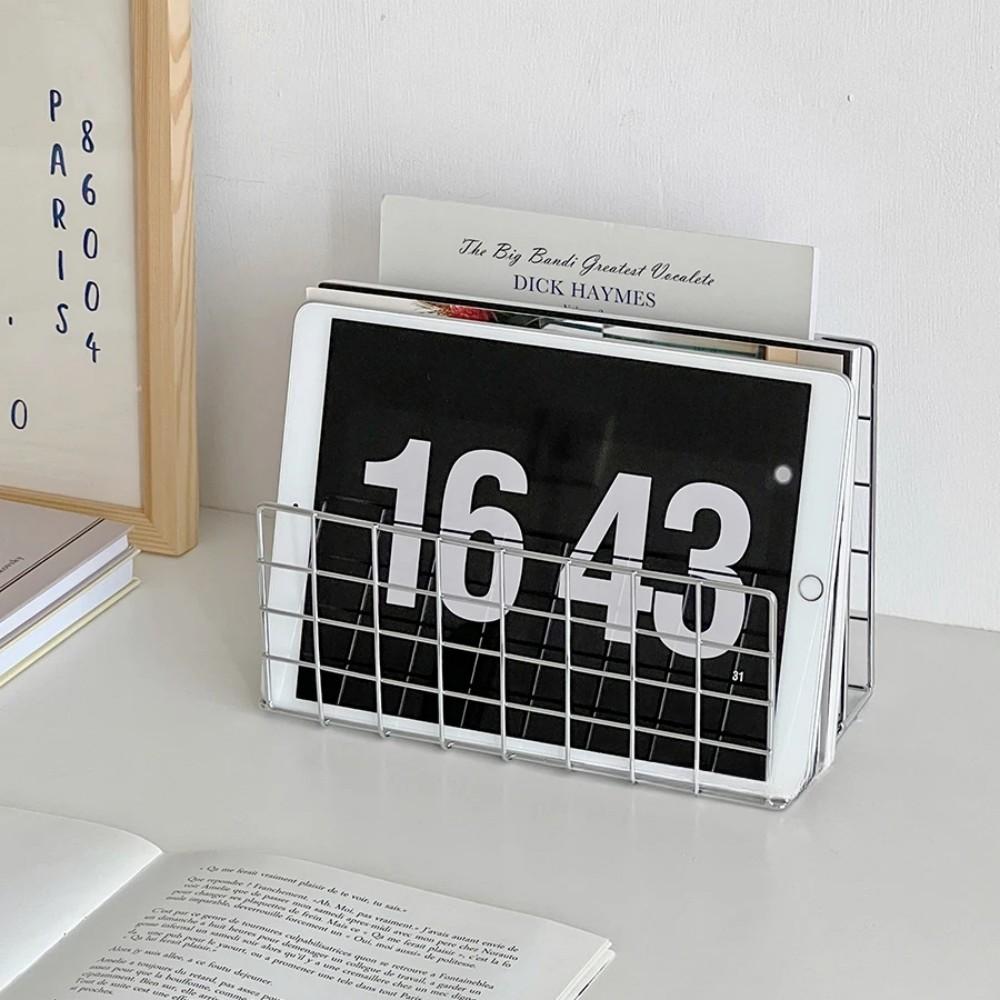 Ins Iron Desktop Organizer Storage Rack Multi-Functional Magazine Document File Book Holder Rack Home Office Desk Bookshelf