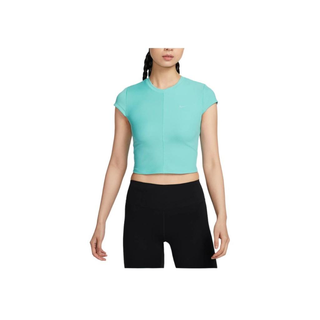 Nike Solid Color Round Neck Short Sleeve Quick Dry Slim Fit T-Shirt Women tops Blue FV7875-300