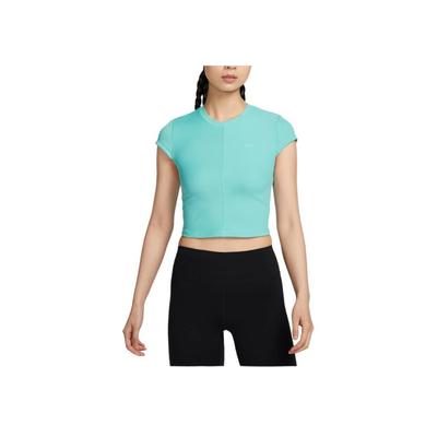 Solid Color Round Neck Short Sleeve Quick Dry Slim Fit T-Shirt Women Tops Blue FV7875-300