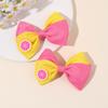 2Pcs Kids Strawberry Bow Side Hair Clips Sweet Candy Two-tone Color Hairpin Grosgrain Ribbon Barrette For Girls Hair Accessories