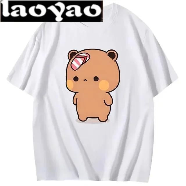 Cute Bear LOVE T Shirt Women Bubu Dudu Couple Tops Tee Summer Short Sleeve Tshirts Female Korean Casual Girl Tshirt Camisetas