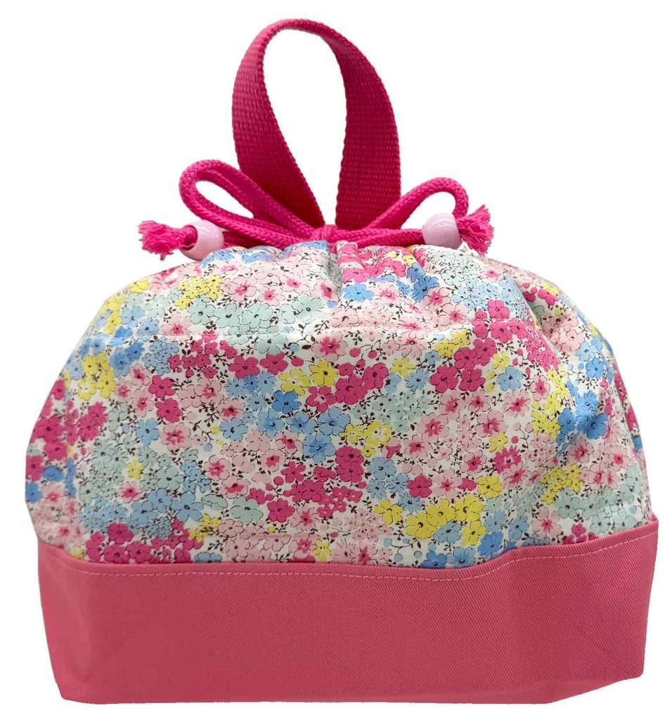Jewelry Shop M Insulated and Drawstring Made with Toray Aluminum Bento Lunch Cooler Simple Soft Floral PK Suitable for Kids and Adults -